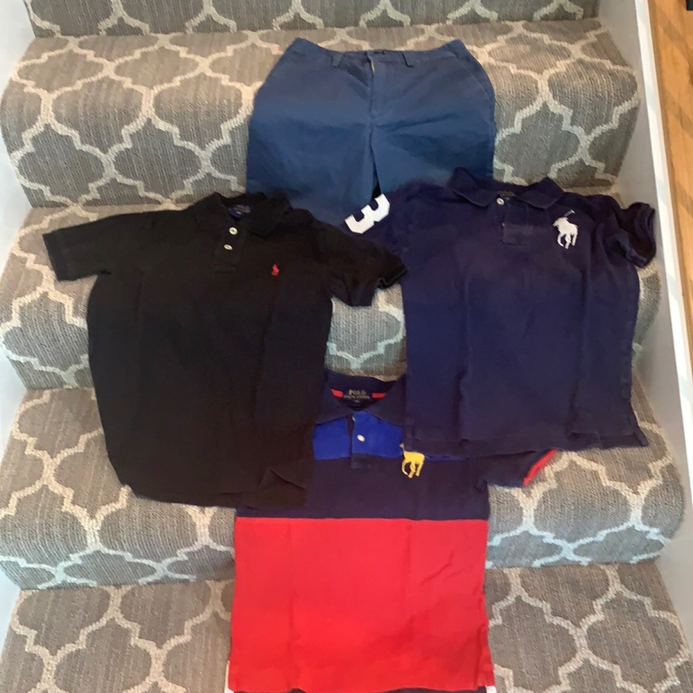 Lot boys Polo Ralph Lauren shirts (x3) & shorts